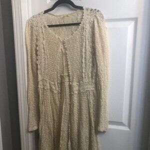 Cream Lace Long Cardigan